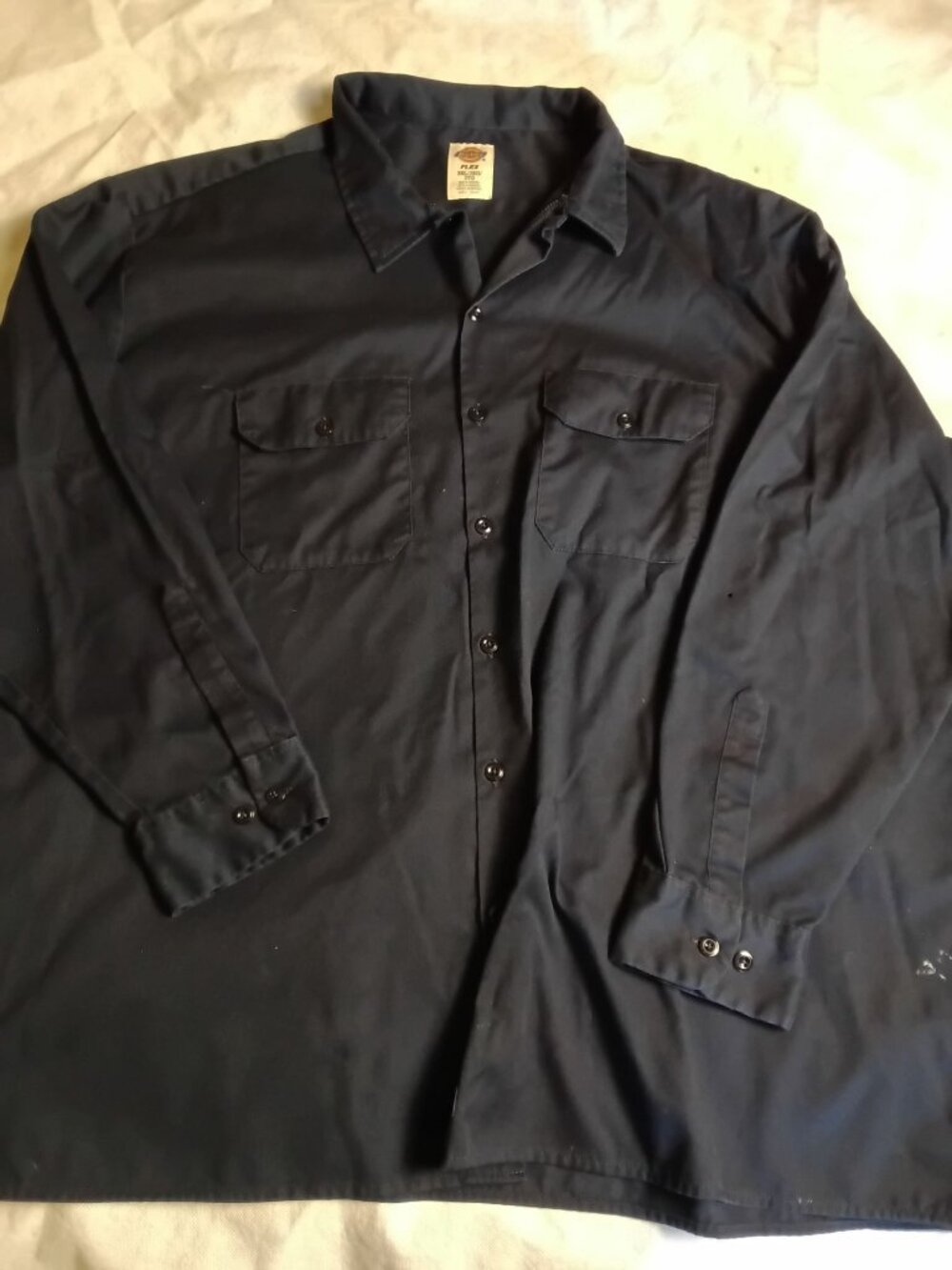 Dickies Flex Work Shirt Mens 3XL Blue Long Sleeve